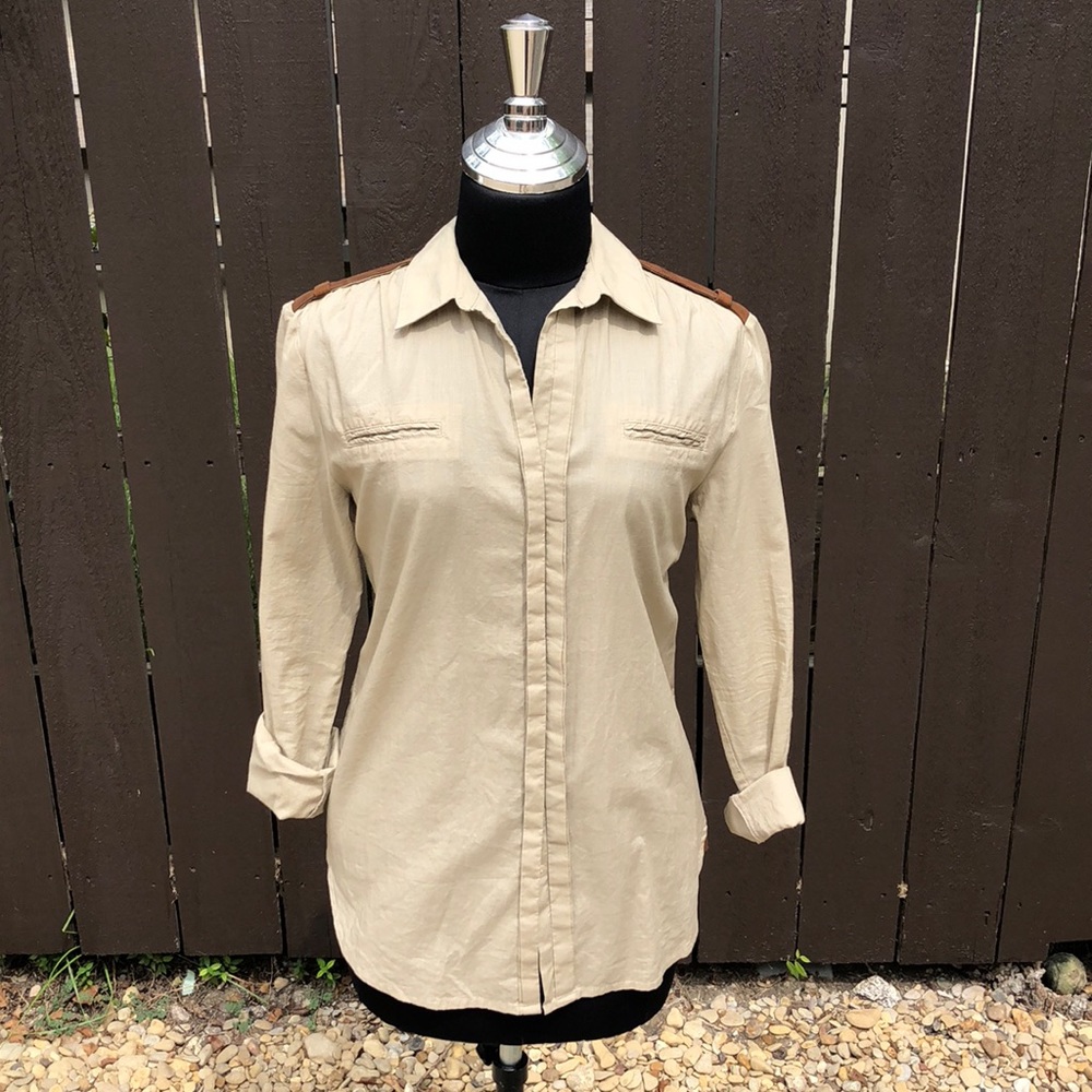 Calypso w/ leather St. Barth’s blouse, never worn!